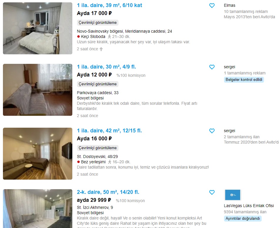 rusyada ev ve daire kiralama websiteleri
